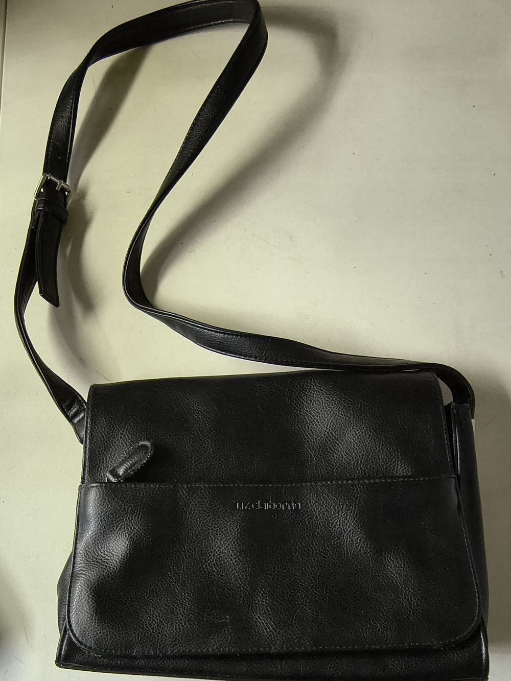 Liz Claiborne Black Leather Crossbody Bag